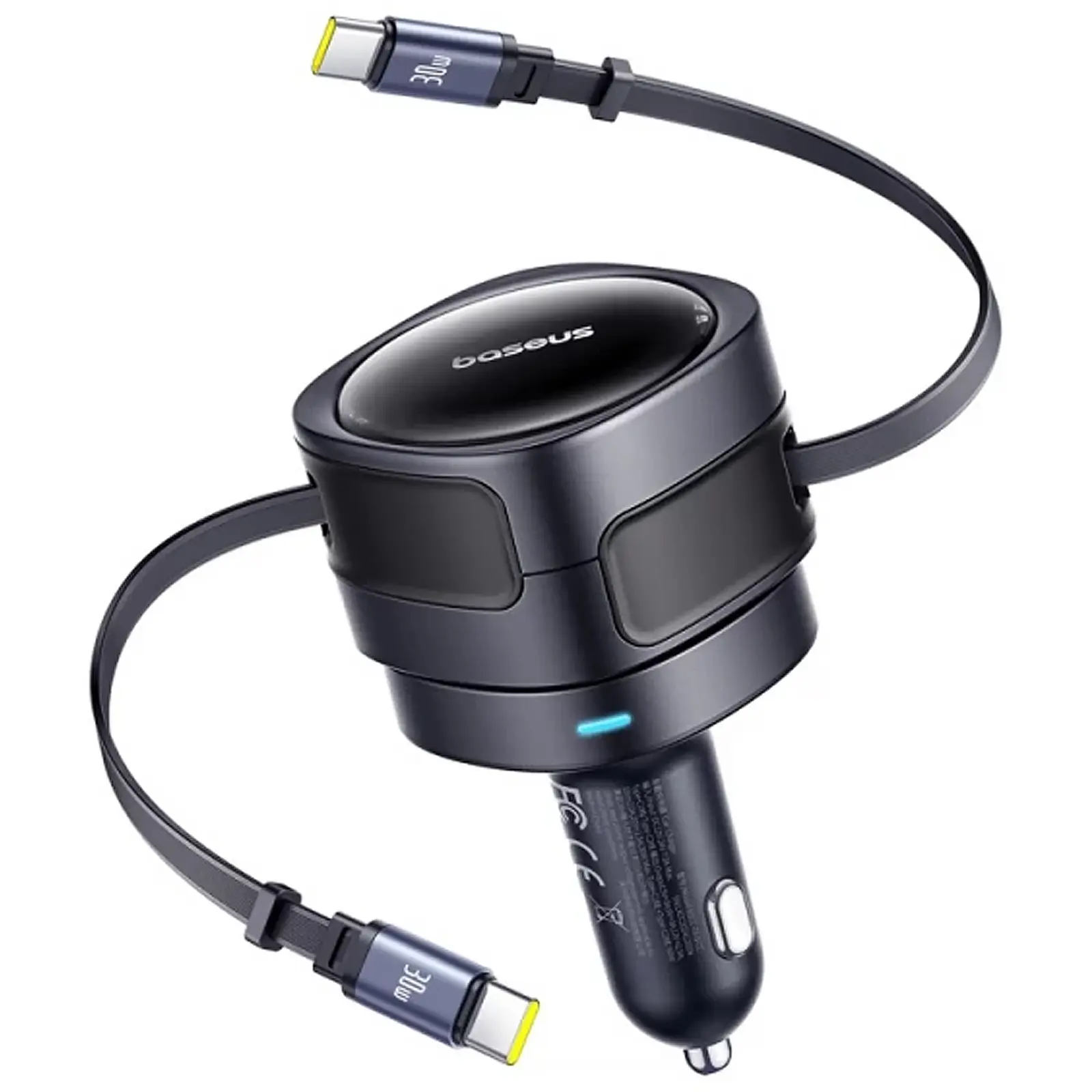 АЗУ Baseus Enjoyment Max PD60W with retractable cable (2USB-C) (C00035507121), Cosmic Black, купить оптом с доставкой