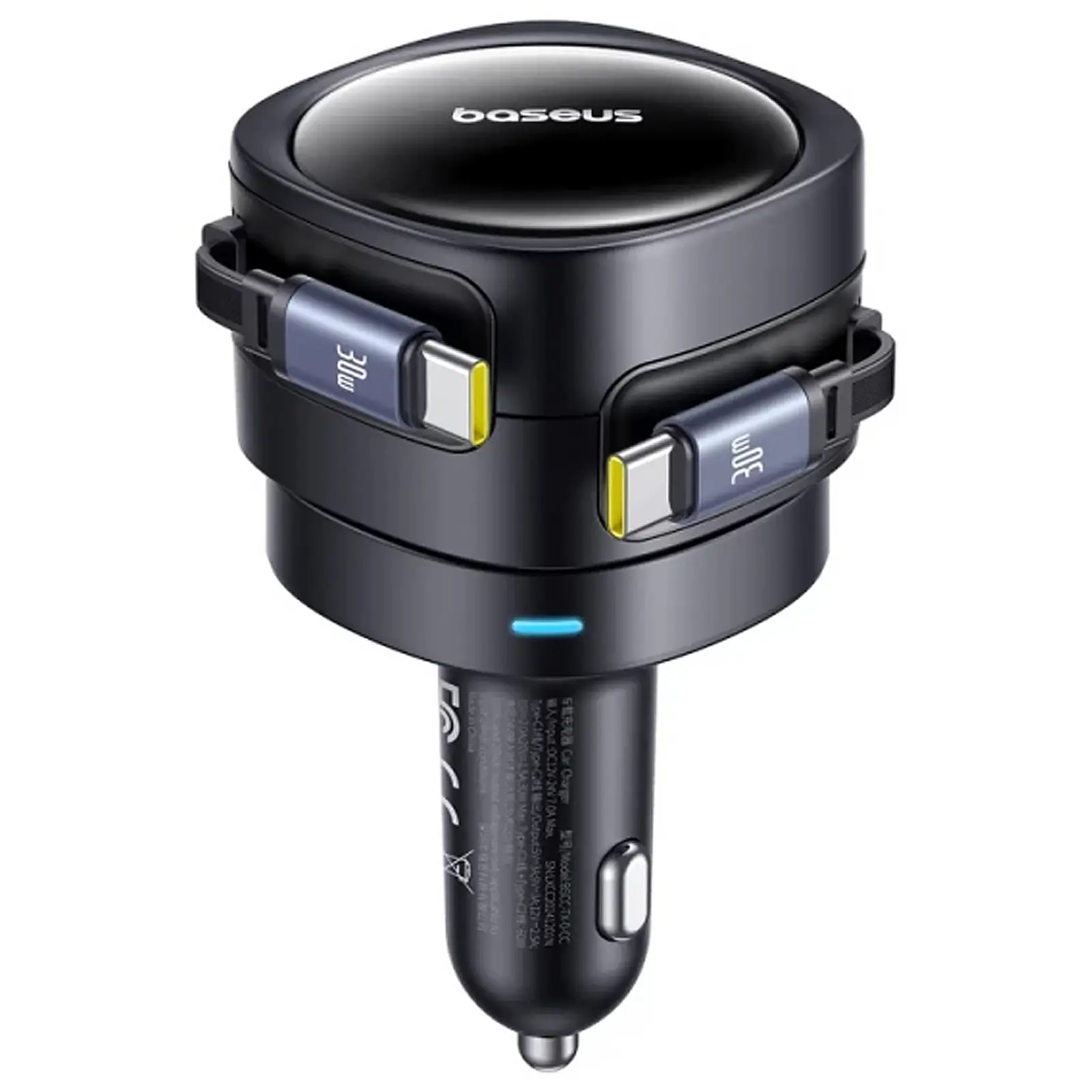 АЗУ Baseus Enjoyment Max PD60W with retractable cable (2USB-C) (C00035507121), Cosmic Black 1, купить оптом с доставкой