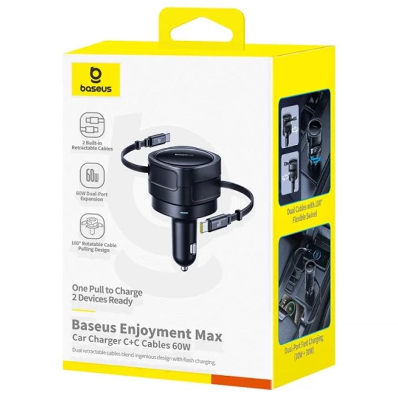 АЗУ Baseus Enjoyment Max PD60W with retractable cable (2USB-C) (C00035507121) на картинке №3