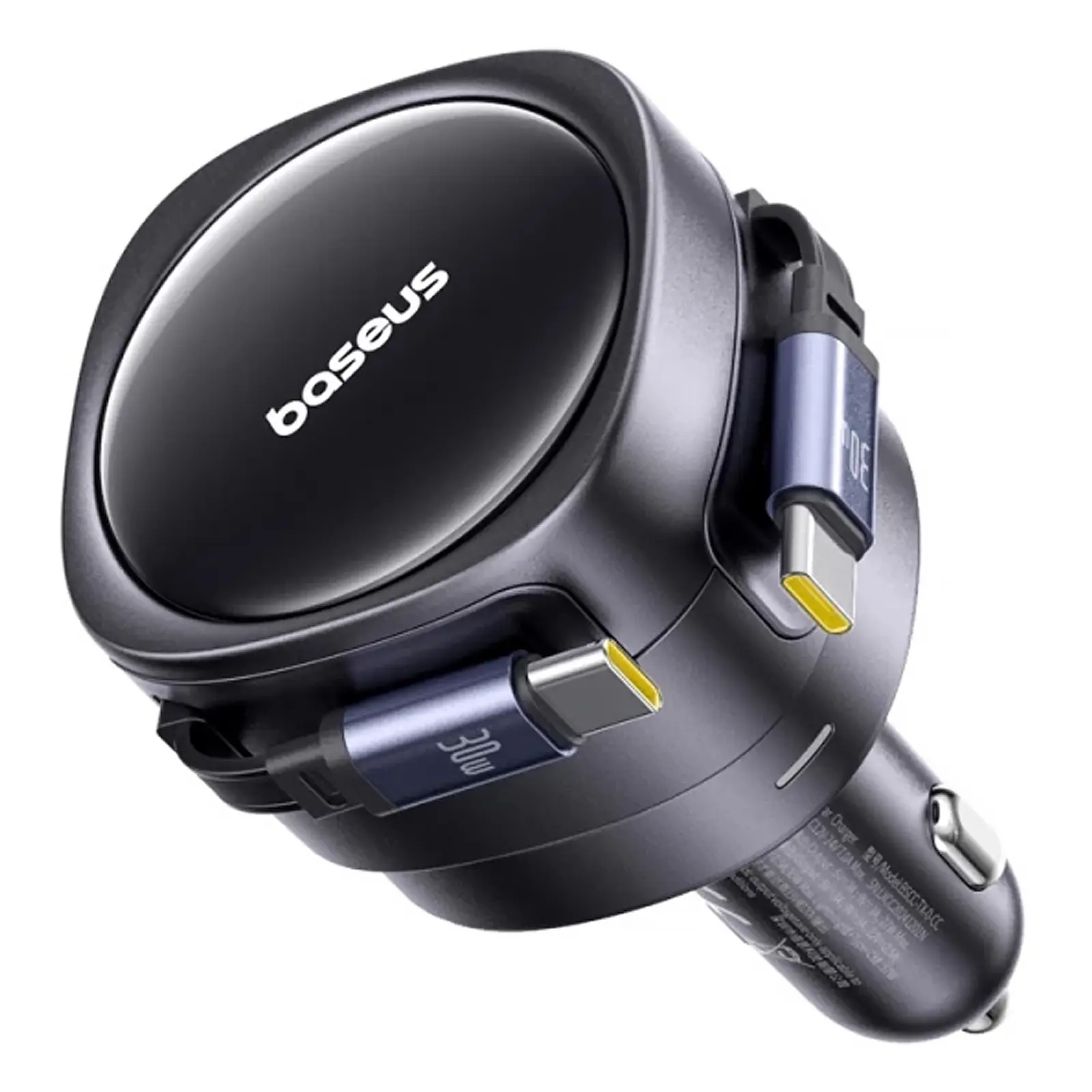 АЗУ Baseus Enjoyment Max PD60W with retractable cable (2USB-C) (C00035507121), Cosmic Black 3, купить оптом с доставкой