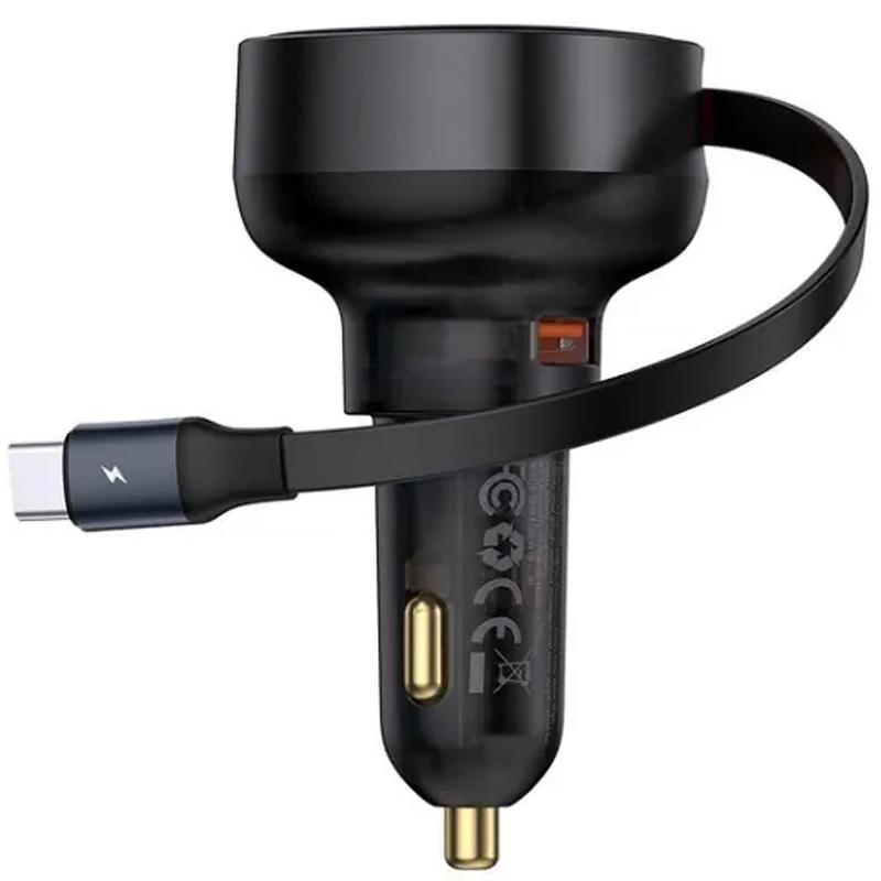 АЗУ Baseus Enjoyment Pro PD60W+QC3.0 with retractable cable (1USB-A/1C) (C000578) на картинке №1