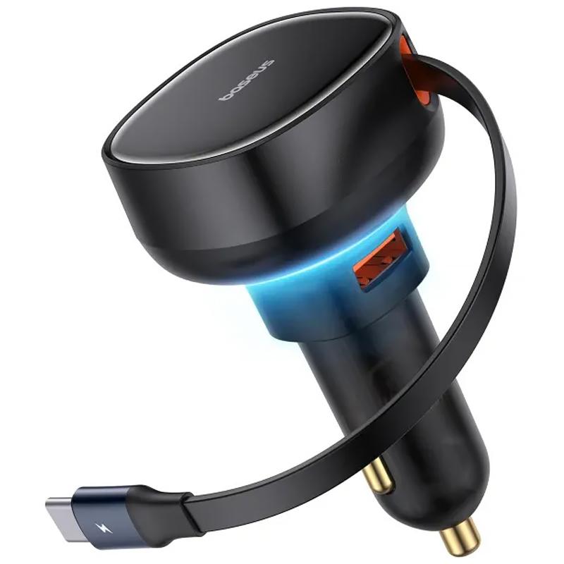 АЗУ Baseus Enjoyment Pro PD60W+QC3.0 with retractable cable (1USB-A/1C) (C000578) на картинке №4