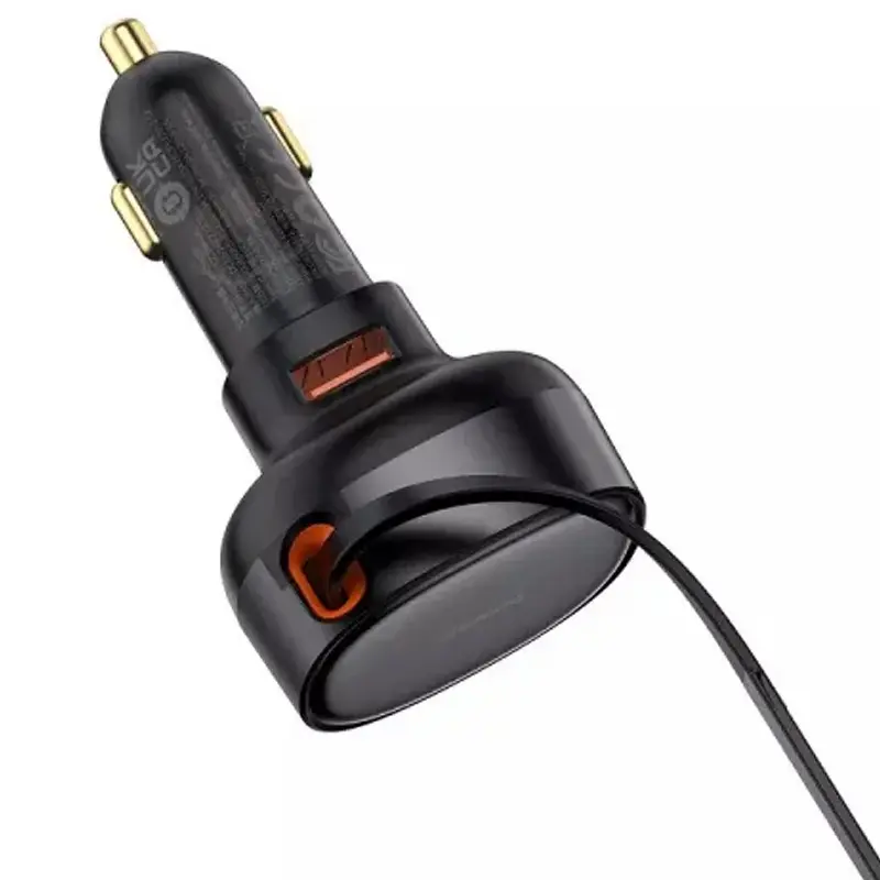 АЗУ Baseus Enjoyment Pro PD60W+QC3.0 with retractable cable (1USB-A/1C) (C000578), Cluster Black 5, купить оптом с доставкой