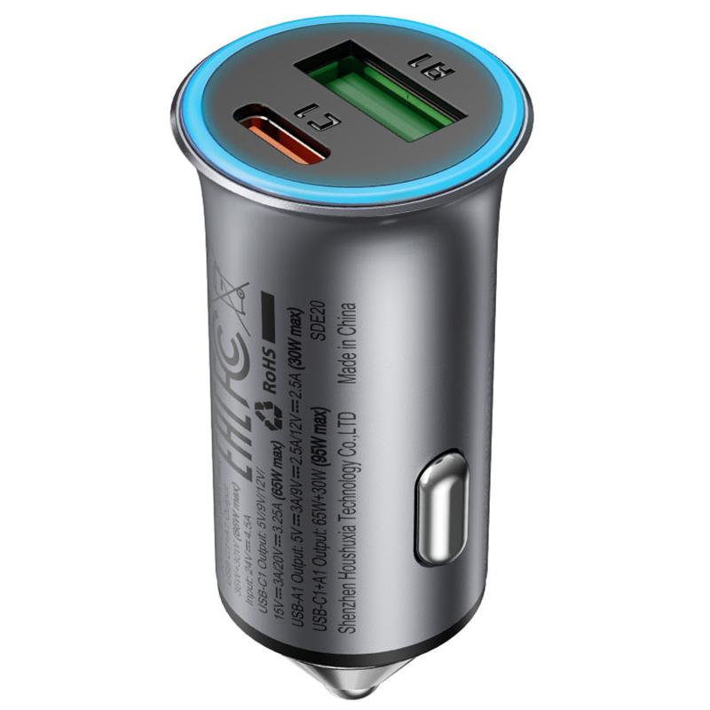 АЗП Acefast B16 PD65W+QC3.0 total 95W (1USB-A/1C) на малюнкі №3