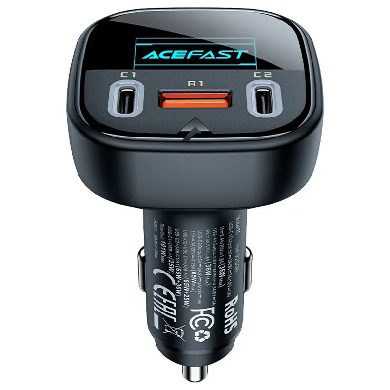 АЗУ Acefast B5 PD36W+QC4.0 total 101W (1USB-A/2C), Black 1, купить оптом с доставкой
