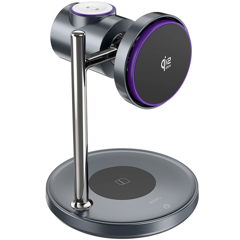 БЗУ WIWU Wi-W041 Space Qi2 3 in 1 wireless charger, Black, купить оптом с доставкой