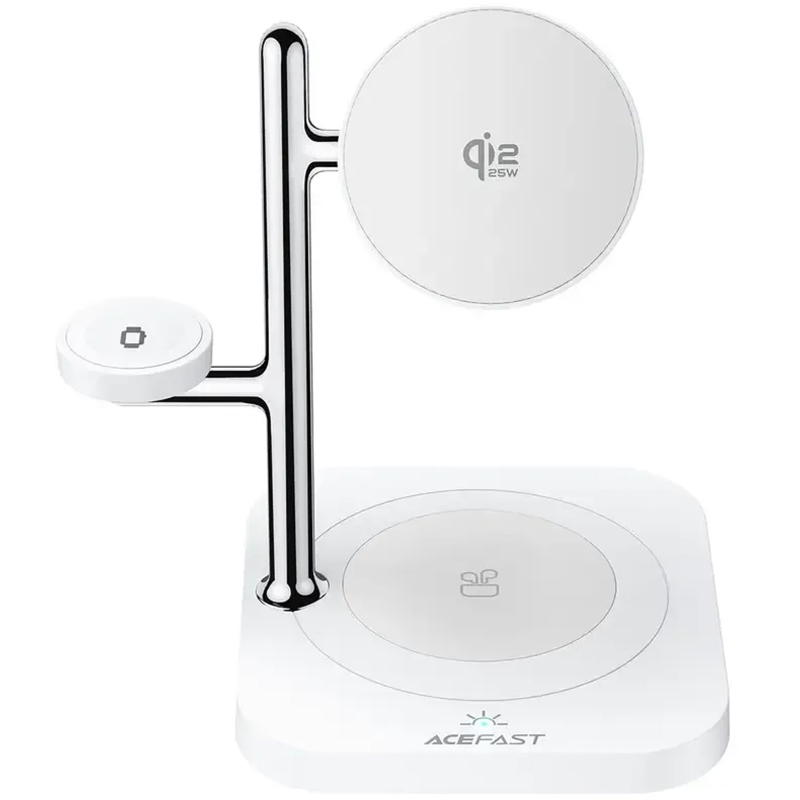 БЗУ Acefast E39 desktop 4in1 Qi2 32.5W, White, купить оптом с доставкой