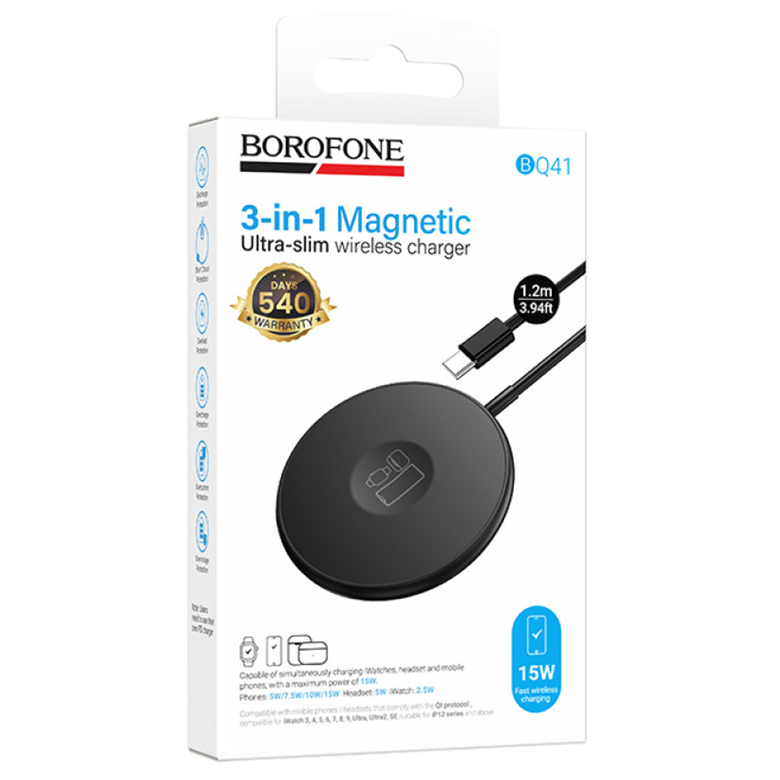 БЗП Borofone BQ41 Glory 3in1, Black 1, купити оптом з доставкою