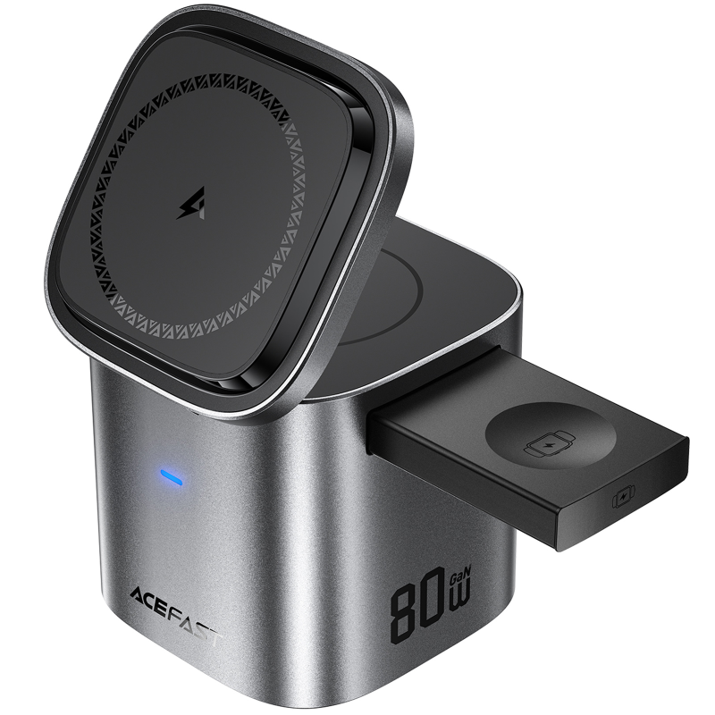 БЗУ Acefast Z9 6in1 35W GaN + СЗУ 45W, Metal grey 6, купить оптом с доставкой