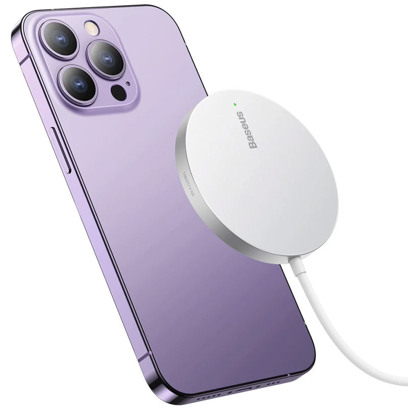 БЗП Baseus Simple Mini3 Magnetic Wireless Charger 15W (CCJJ0400), Silver 4, купити оптом з доставкою