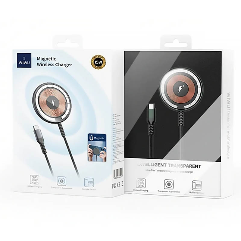 БЗП WIWU M14 Transparent Magnetic Wireless Charger дивитися фото №7