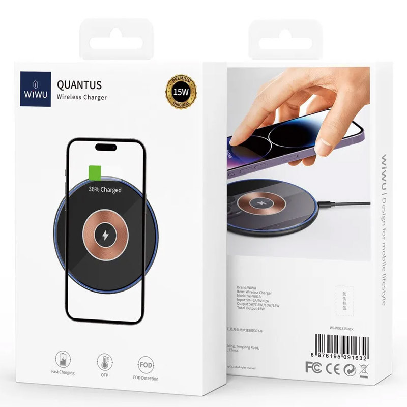 БЗП WIWU Wi-W013 15W wireless charger на малюнкі №3