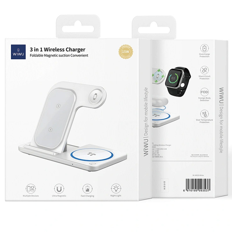 БЗП WIWU Wi-W020 3 in 1 wireless charger на малюнкі №6