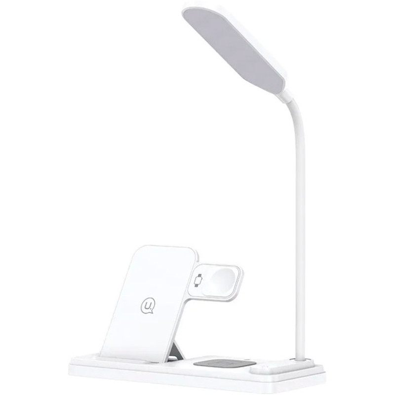 БЗП Usams US-CD195 15W 4in1 Wireless Charging Holder With Table Lamp Зображення №2 БЗП Usams US-CD195 15W 4in1 Wireless Charging Holder With Table Lamp дивитися фото №2