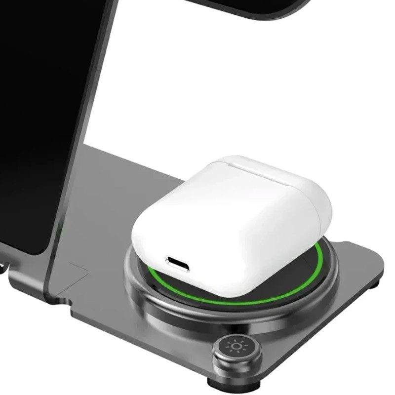 Уцінка БЗП WIWU Wi-W005 3 in 1 wireless charger, Відкрита упаковка / Black 3, купити оптом з доставкою