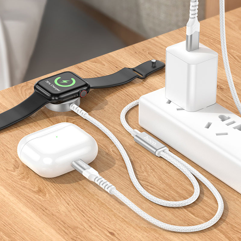 БЗП Hoco CW54 2in1 for Apple Watch + Type-C / Lightning Зображення №4 БЗП Hoco CW54 2in1 for Apple Watch + Type-C / Lightning дивитися фото №4