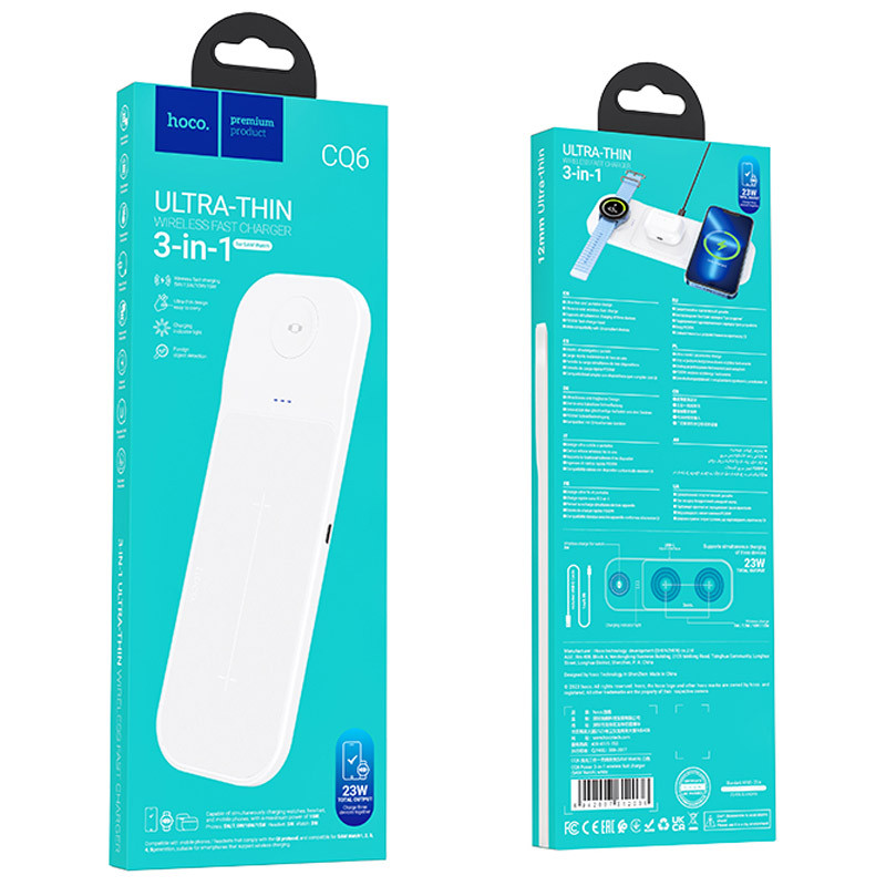 БЗП Hoco CQ6 Power 3-in-1 wireless fast charger (for Samsung Watch) на малюнкі №4