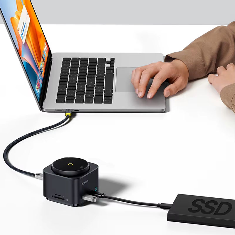 БЗП+HUB Baseus MagPro Series II 7-in-1 (USB-C to HDMI 4K 60Hz+2USB-А+2C+1SD/TF) (B000729001) на малюнкі №7