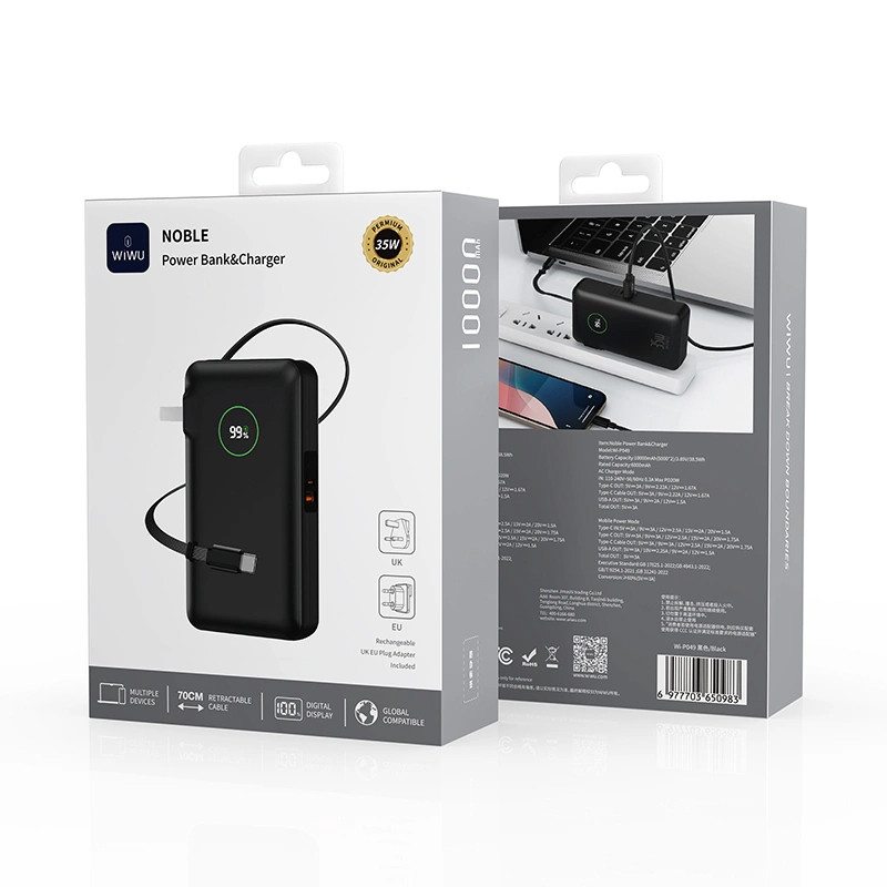 Портативний ЗП Power Bank WIWU Wi-P049 PD20W with cable 10000 mAh на малюнкі №2
