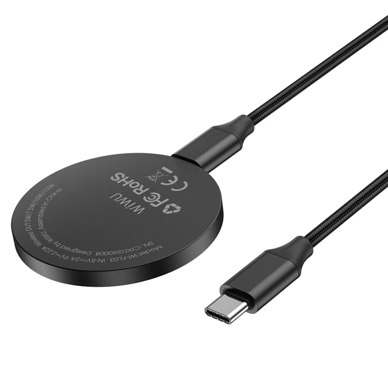 БЗУ WIWU Wi-W034 Aramid Wireless Charger, Black 4, купить оптом с доставкой