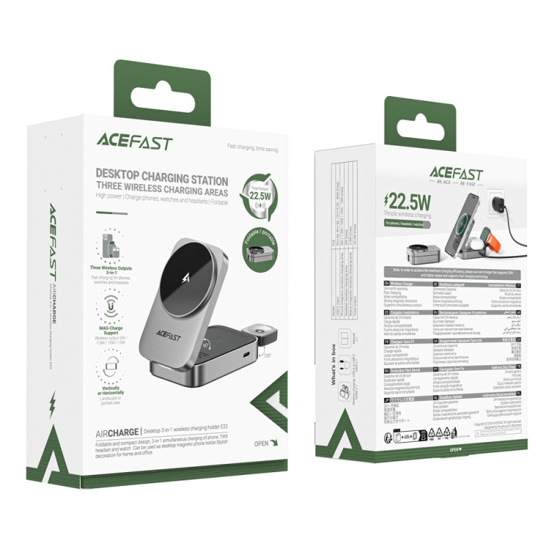 БЗУ Acefast E22 desktop 3-in-1 на картинке №6