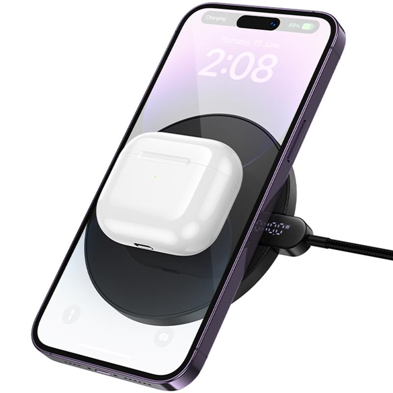 БЗП Hoco CW62 Peak with digital display and cable 15W на малюнкі №2