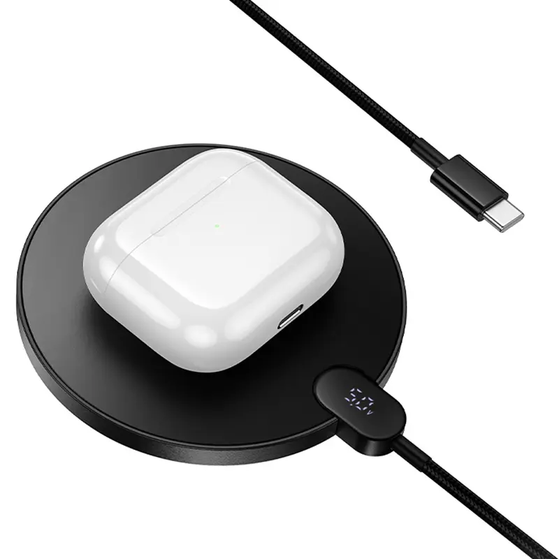 БЗП Hoco CW62 Peak with digital display and cable 15W, Black 2, купити оптом з доставкою