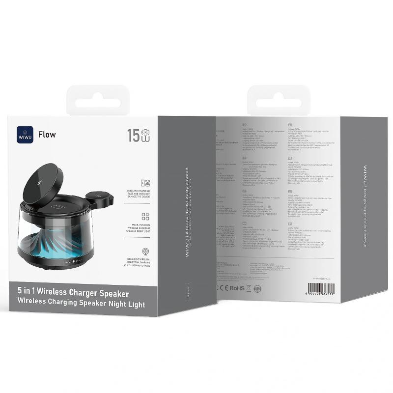 БЗП WIWU Wi-W039 Flow 5in1 wireless charger with Speaker & Night Light 15W на малюнкі №6