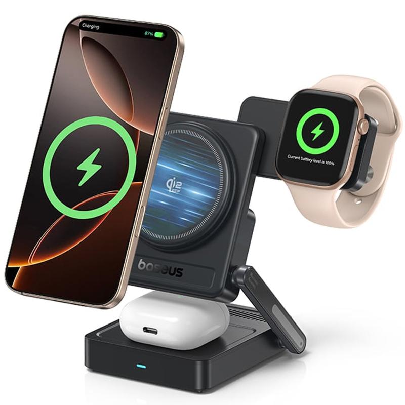 БЗУ Baseus PicoGo AF21 Portable 3in1 35W Qi2.2 + СЗУ 45W (E02054) на картинке №2