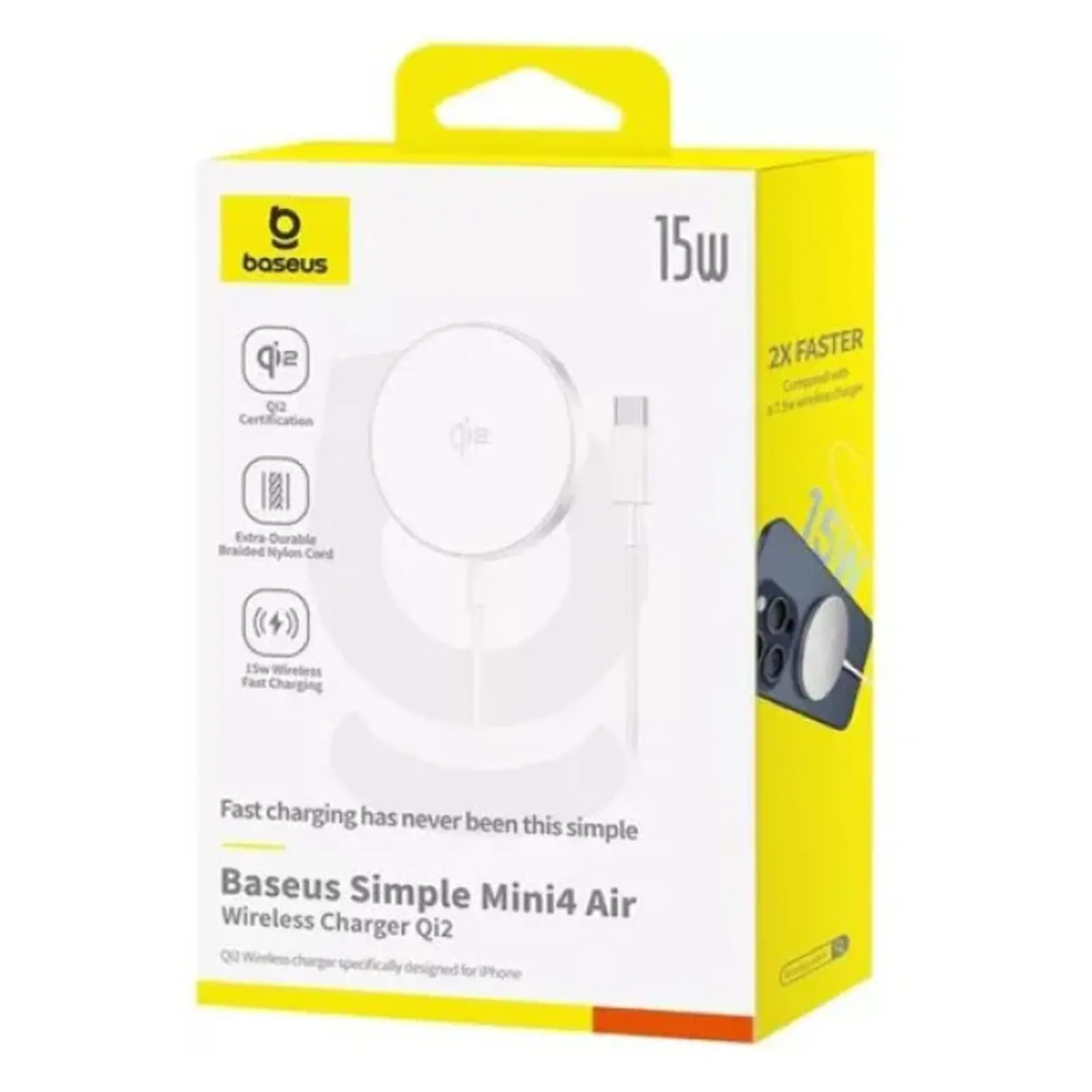 БЗУ Baseus Simple Mini4 Air Magnetic Qi2 15W (P102782), Frost Silver 1, купить оптом с доставкой