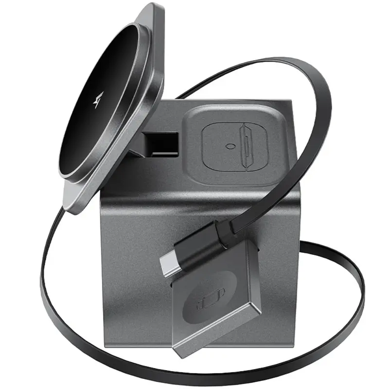 БЗУ Acefast E34 desktop 3in1 15W, Gray 4, купить оптом с доставкой