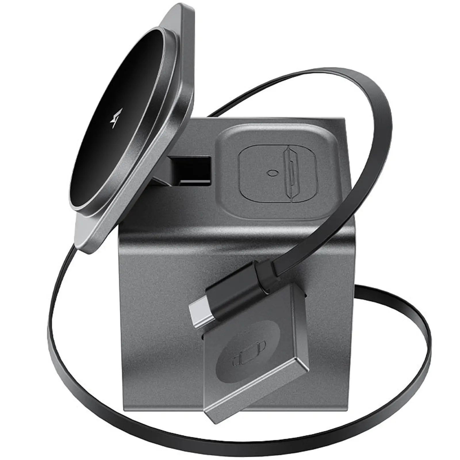 БЗУ Acefast E34 desktop 3in1 15W, Gray 4, купить оптом с доставкой