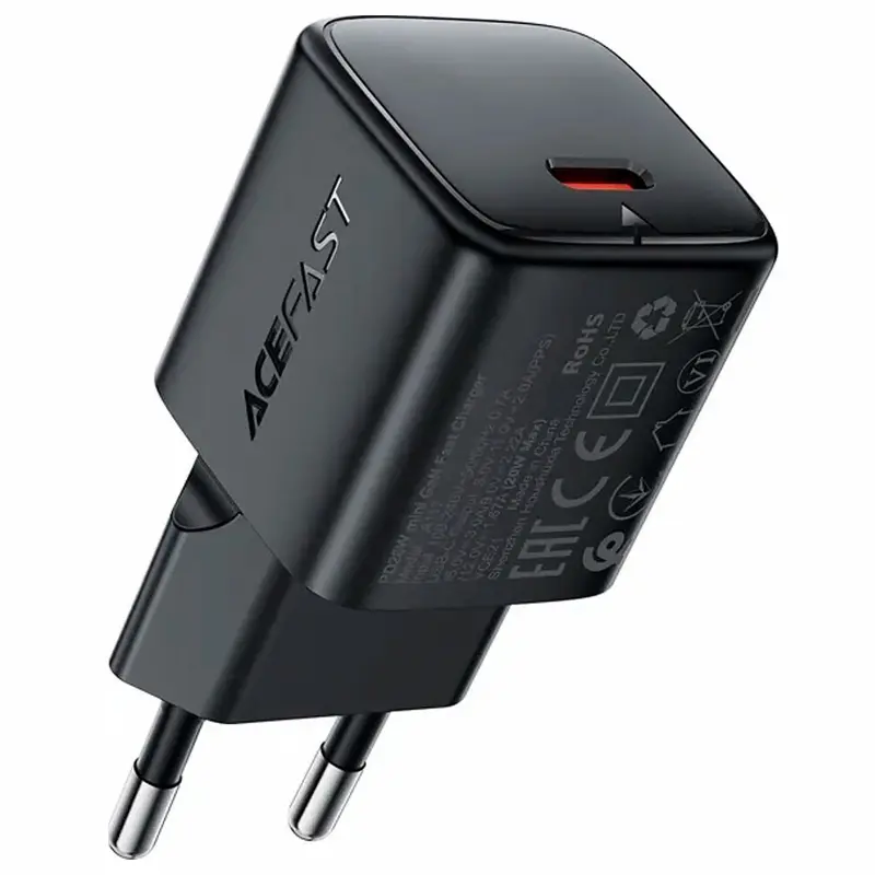 СЗУ Acefast A117 mini PD20W GaN (1USB-C), Black, купить оптом с доставкой