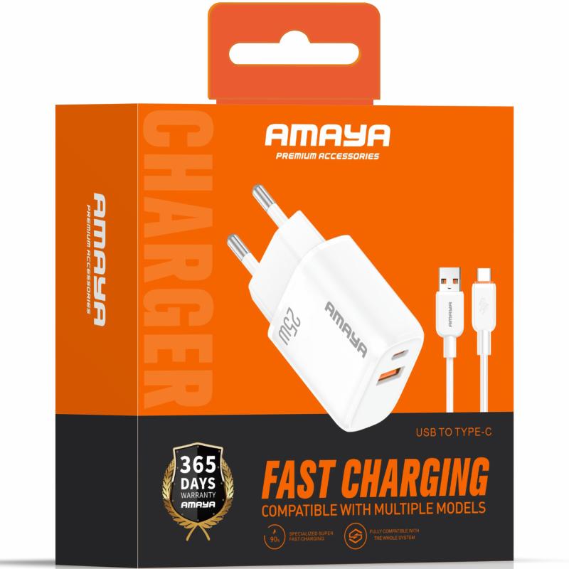 МЗП Amaya E231D PD25W+QC3.0 (1USB-A/1C) + кабель USB to Type-C на малюнкі №2