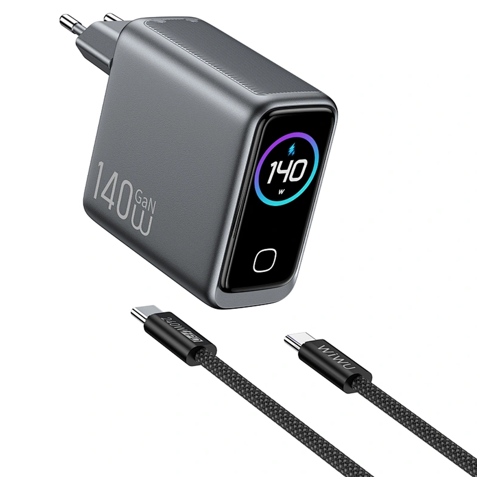 СЗУ WIWU CHG200 Voyager PD140W+QC3.0 (1USB-A/3C) + кабель Type-C to Type-C, Grey 1, купить оптом с доставкой