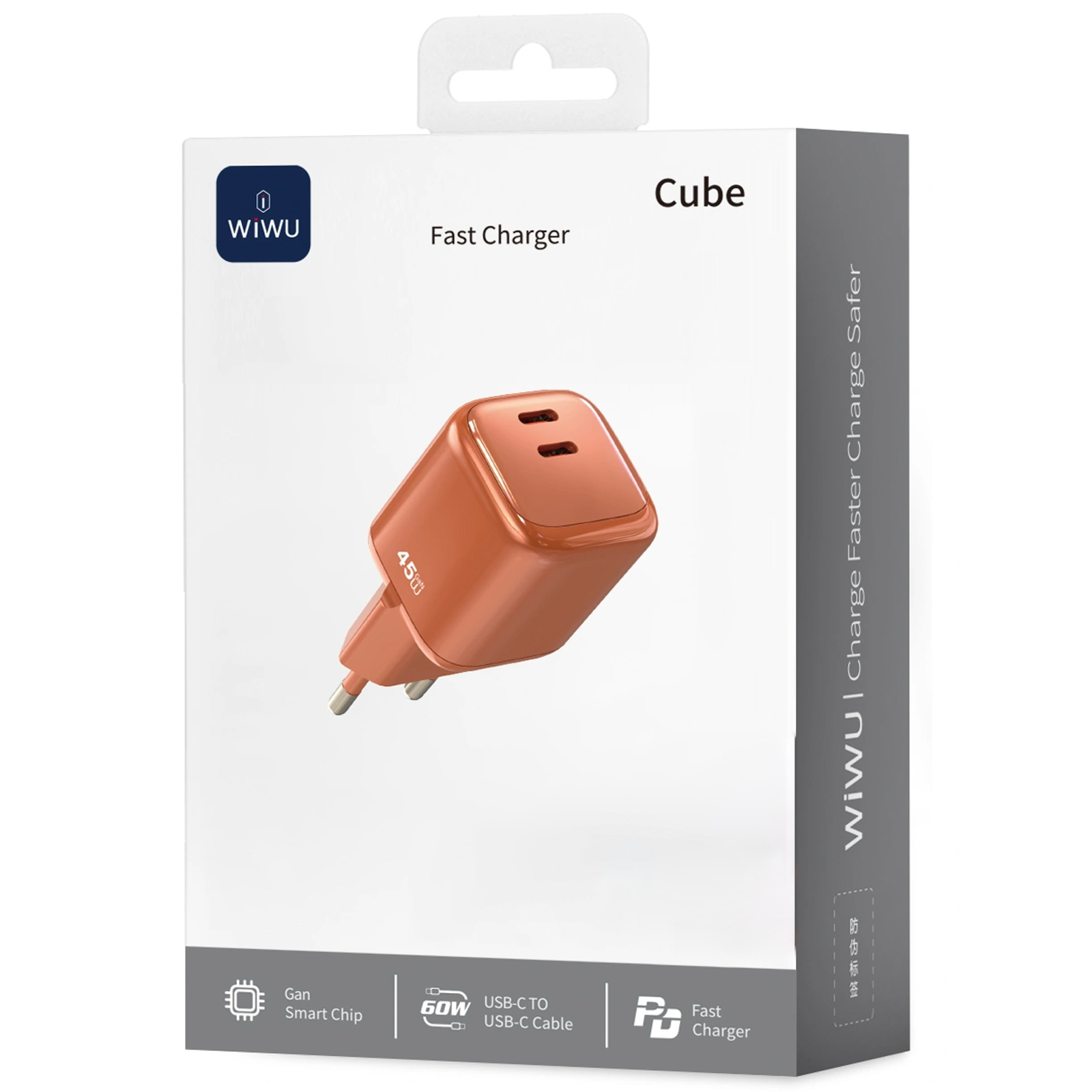 МЗП WIWU G025 Cube PD45W (2USB-C), Orange 1, купити оптом з доставкою