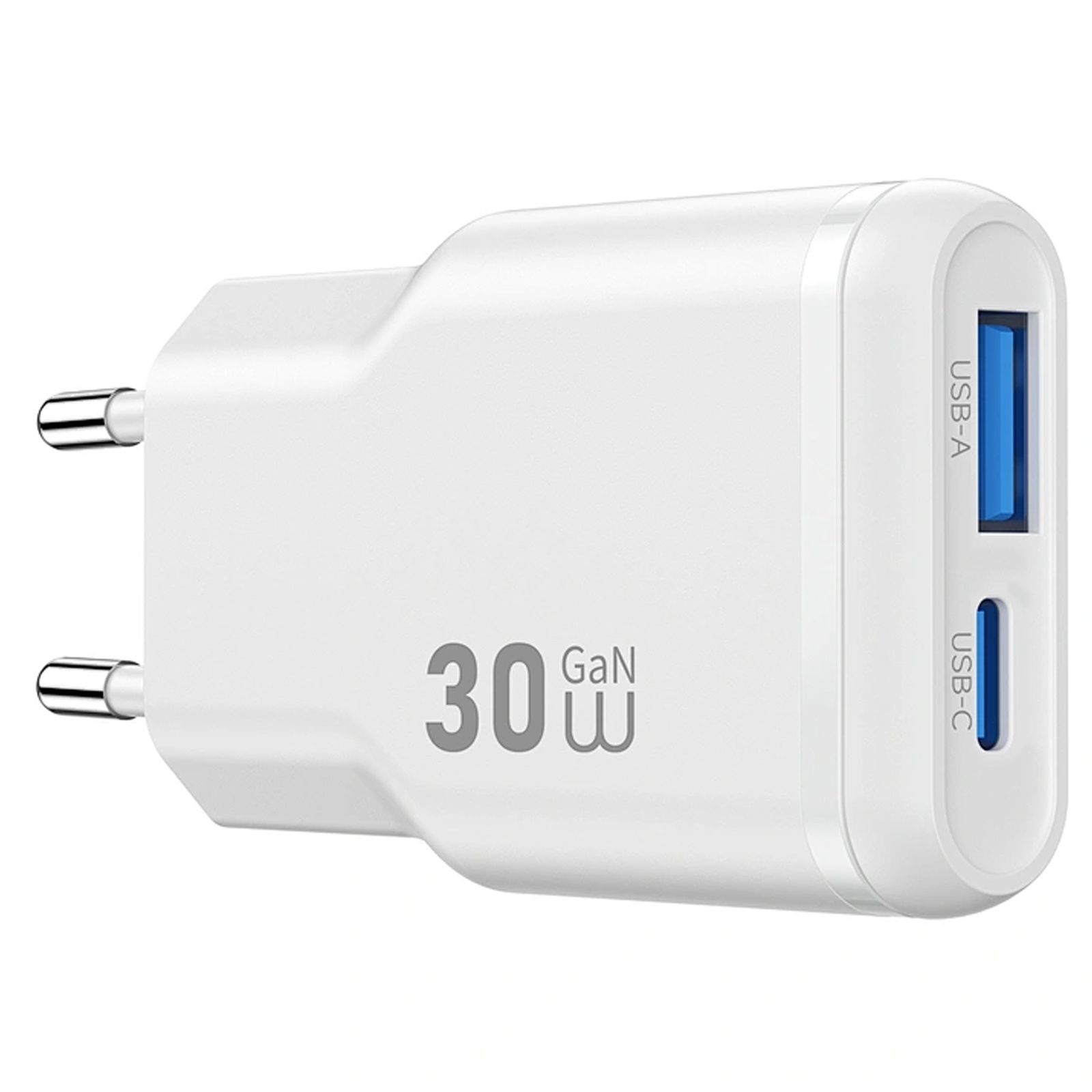 СЗУ WIWU G033 Essen PD30W+QC3.0 GaN (1USB-A/1C), White 1, купить оптом с доставкой