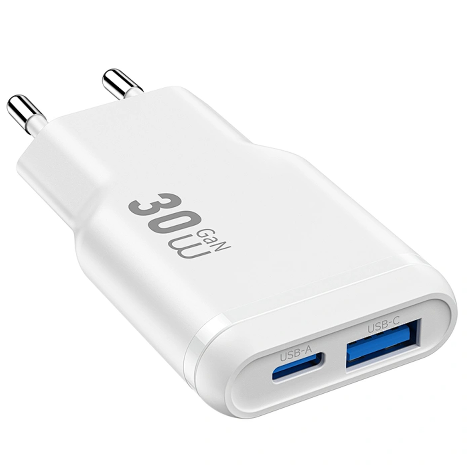 СЗУ WIWU G033 Essen PD30W+QC3.0 GaN (1USB-A/1C), White 2, купить оптом с доставкой