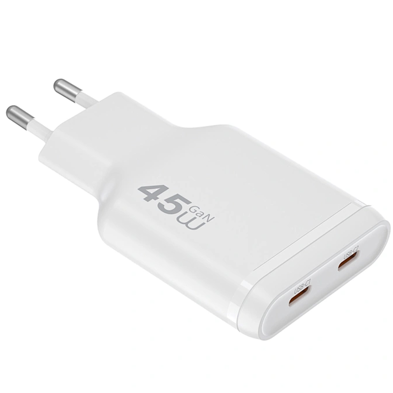 СЗУ WIWU G034 Essen PD45W GaN (2USB-C), White 1, купить оптом с доставкой