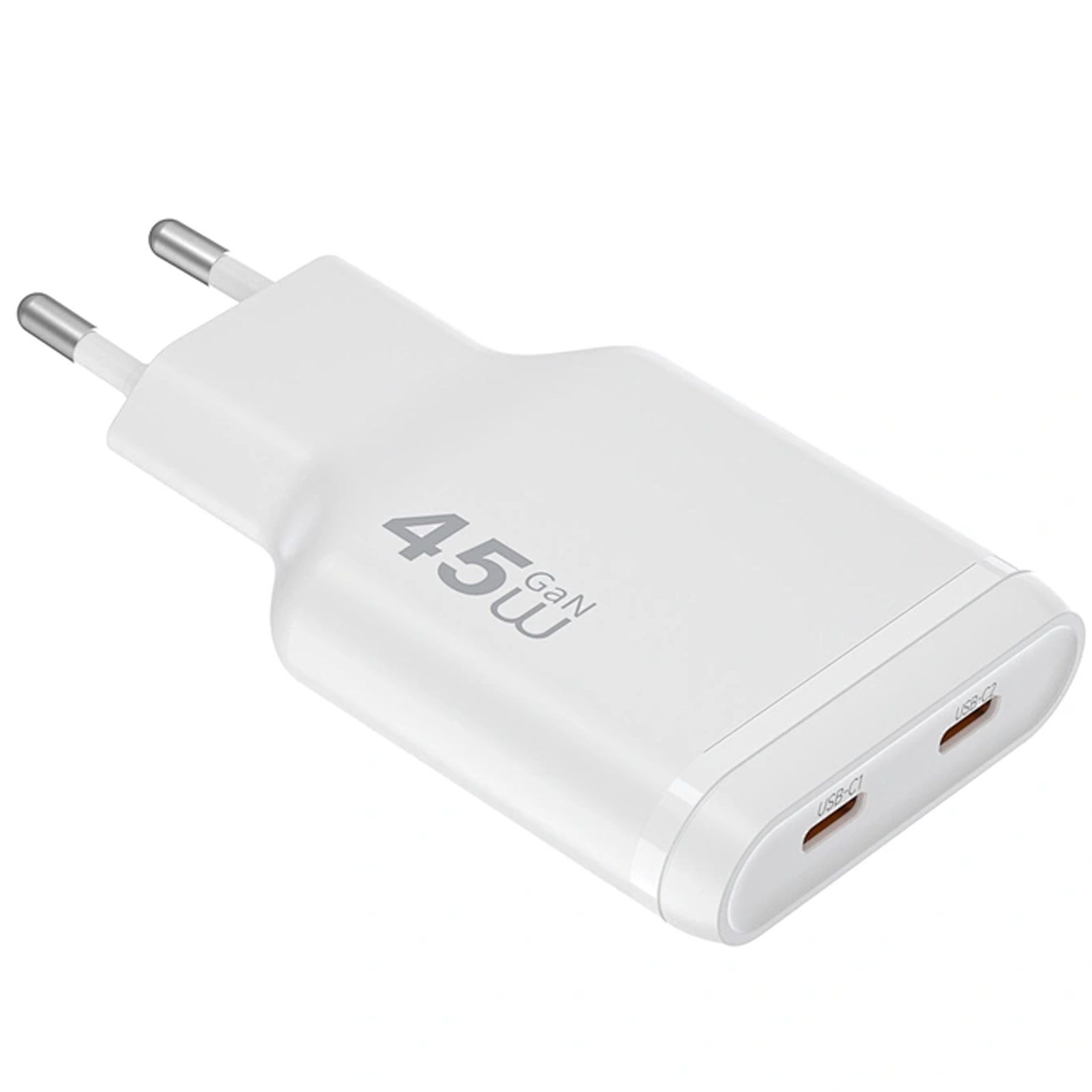 СЗУ WIWU G034 Essen PD45W GaN (2USB-C), White 1, купить оптом с доставкой