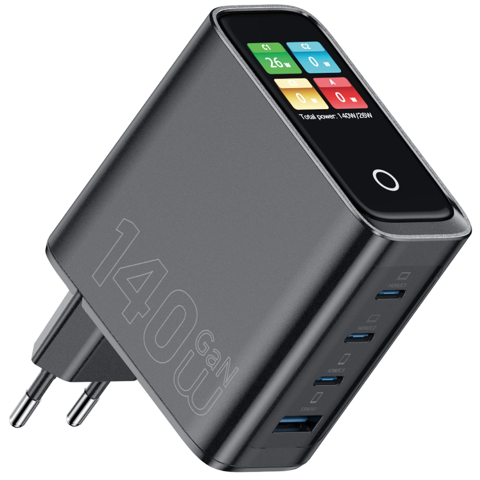 СЗУ WIWU G028 Intelligent PD140W+QC3.0 GaN (1USB-A/3C), купить оптом с доставкой