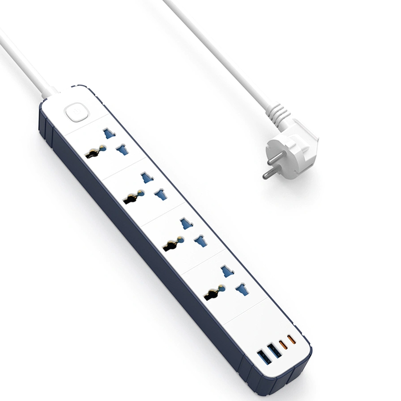 Удлинитель WIWU S007 Power Strip PD20W (2USB-A/2C/4xSocket) (2m), White, купить оптом с доставкой