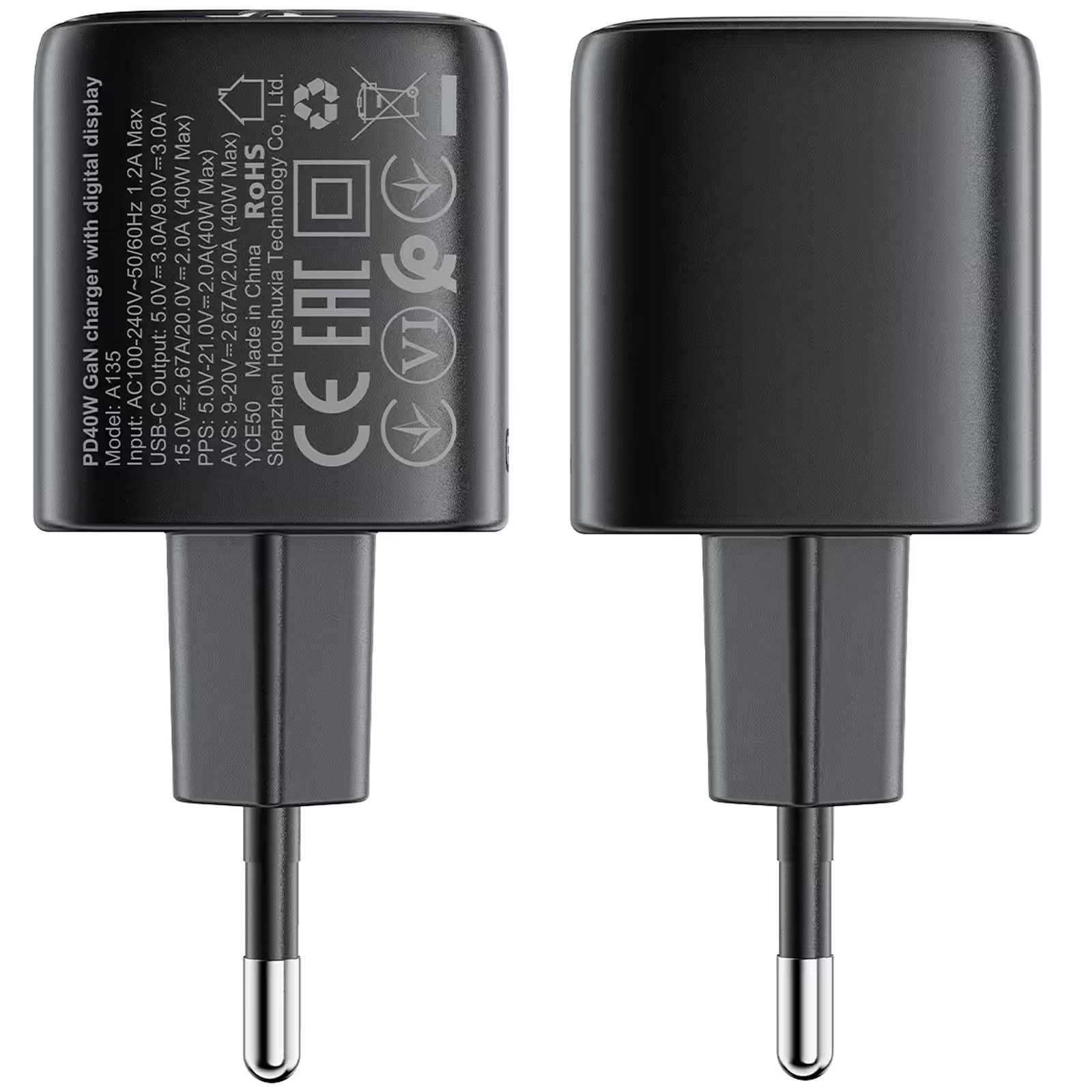 МЗП Acefast A135 PD40W GaN (1USB-C), Black 5, купити оптом з доставкою