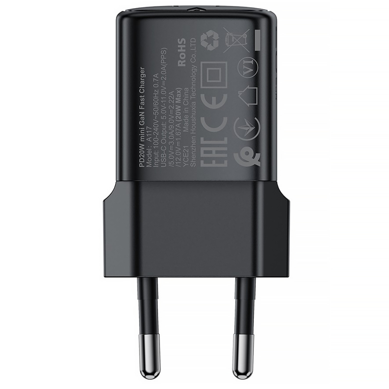 МЗП Acefast A117 mini PD20W GaN (1USB-C) + кабель Type-C to Lightning на малюнкі №4