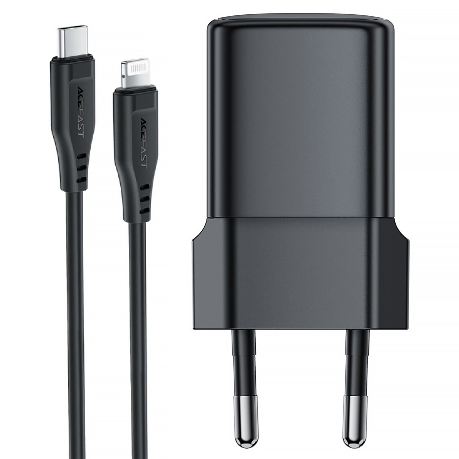 МЗП Acefast A117 mini PD20W GaN (1USB-C) + кабель Type-C to Lightning, Black 4, купити оптом з доставкою
