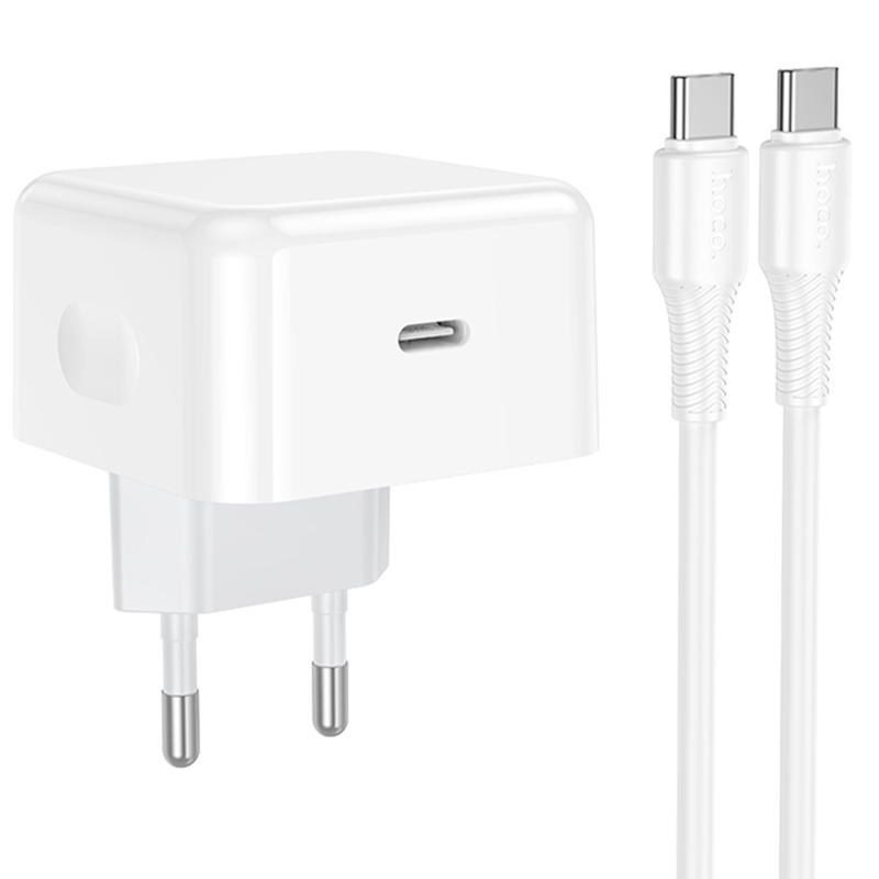 СЗУ Hoco C161A Speed PD40W (1USB-C) + кабель Type-C to Type-C на картинке №1