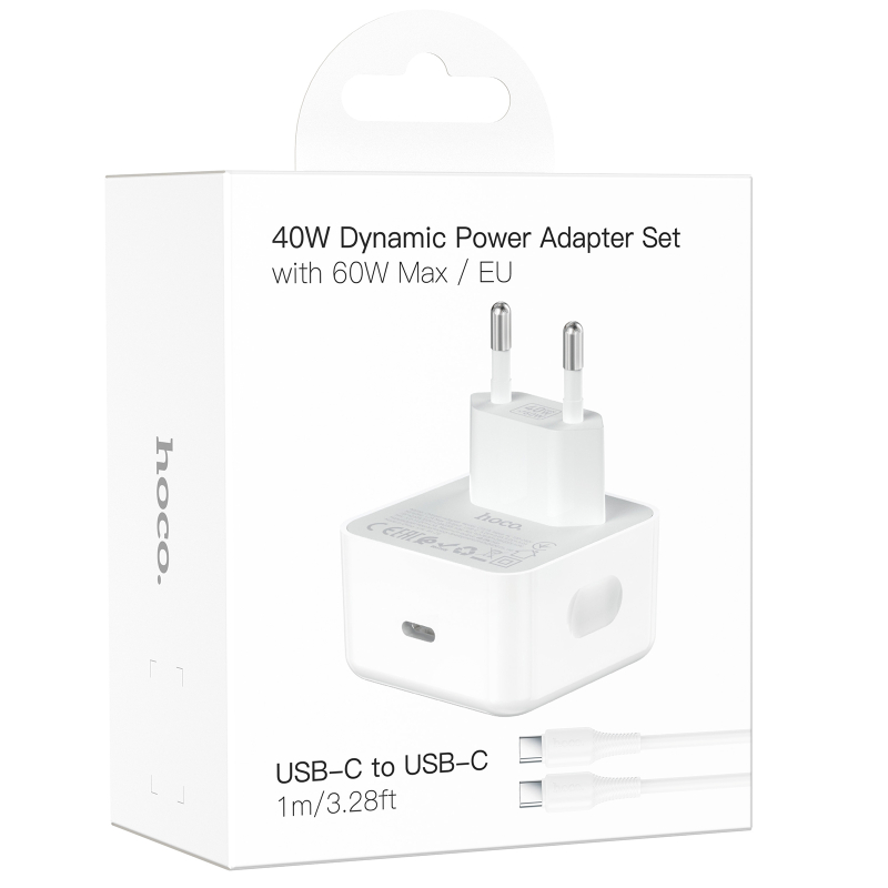 СЗУ Hoco C161A Speed PD40W (1USB-C) + кабель Type-C to Type-C на картинке №3