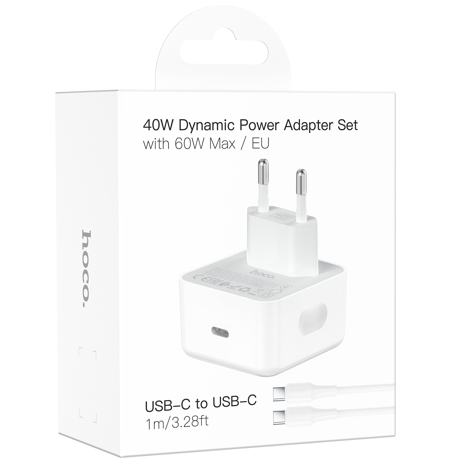 СЗУ Hoco C161A Speed PD40W (1USB-C) + кабель Type-C to Type-C, White 2, купить оптом с доставкой