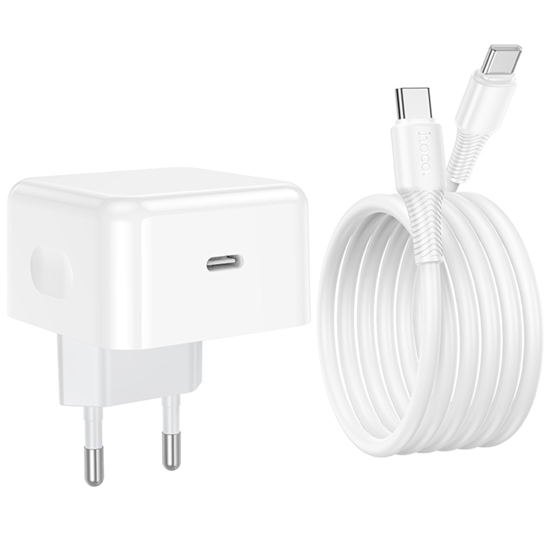 СЗУ Hoco C161A Speed PD40W (1USB-C) + кабель Type-C to Type-C на картинке №6