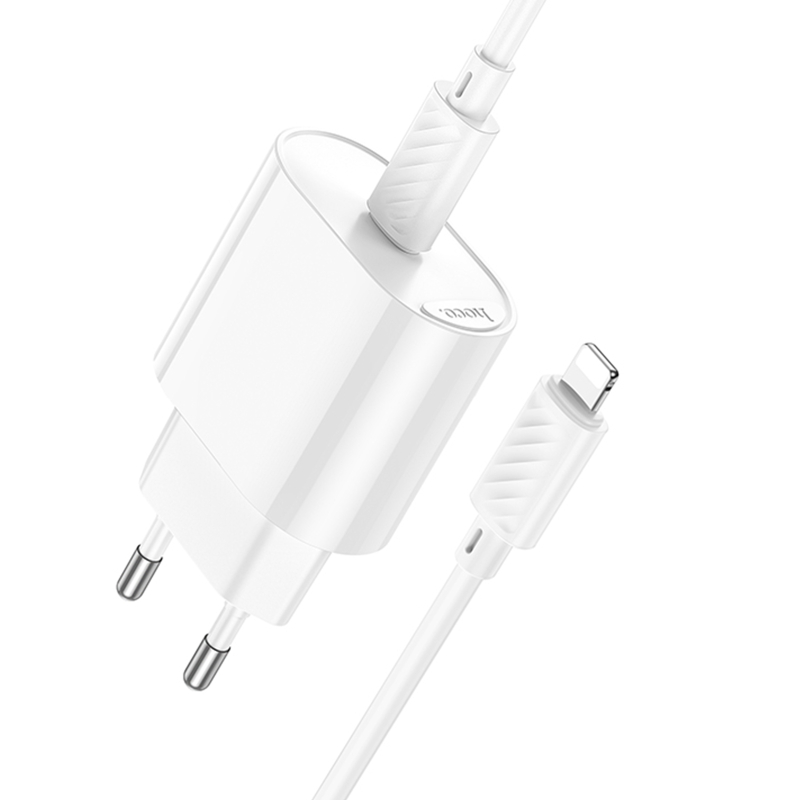 СЗУ Hoco C109A Fighter PD20W+QC3.0 (1USB-A/1C) + кабель Type-C to Lightning на картинке №5